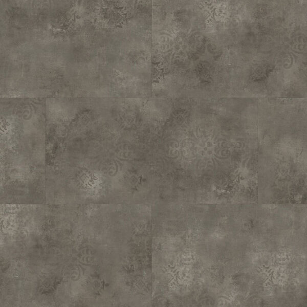 Nova Floor Serenbe Glue Down Luxury Vinyl Tile Stenciled Concrete Bordeaux NST435